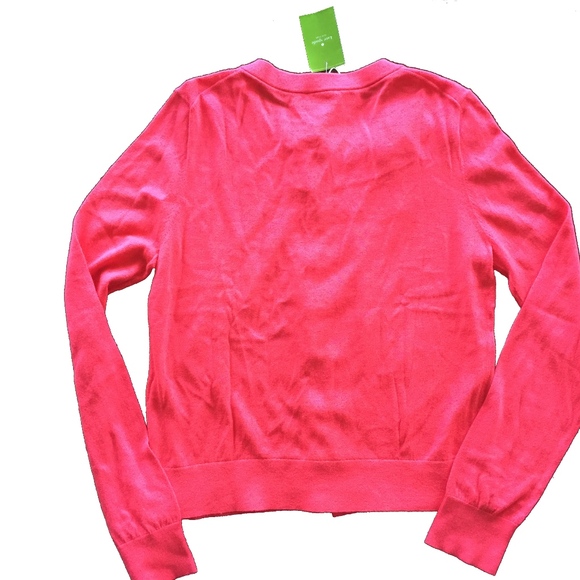 kate spade Jewel Button Bow Cashmere Wool Cardigan - Picture 5 of 7